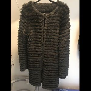 Adrienne landau rabbit fur coat